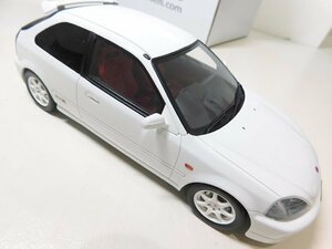 美品◇OTTO/ホンダ シビック タイプR (EK9) 1997 ホワイト 1/18 ミニカー◇