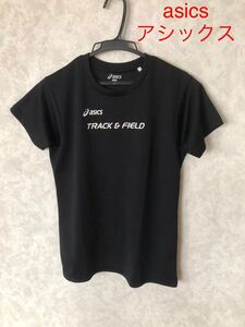 アシックス　レディース　トップス　Tシャツ 半袖 ブラック Ｍ　スポーツウェア