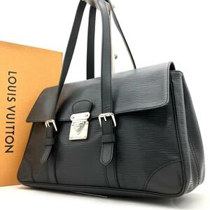 美品◎セギュールMM◎鑑定済み◎LOUIS VUITTON ルイヴィトン トートバッグ 黒 ブラック エピ M58862 ハンドバッグ ユニセックス メンズ