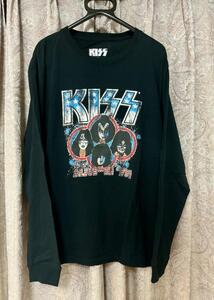 KISS キッス 長袖 ロンT XL 黒 ブラック Tシャツ ロック バンド ストリート バンド 古着 シマムラ しまむら ロック アメカジ H&M NIRVANA 