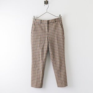 美品 セオリー Theory BISTRECH PLAID TAILORED TROUSER J クロップドパンツ XXO/ベージュ系 チェック【2400013775533】