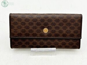 BA0604054　♭CELINE セリーヌ 長財布 マカダム柄 ブラウン系 茶 ブランド財布 ファッション小物 財布 がま口 現状品 中古