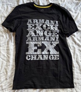 ARMANI EXCHANGE アルマーニエクスチェンジ メンズ ロゴプリント スリム 半袖Tシャツ S 黒 定番