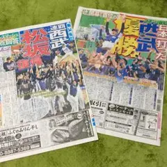 未読【優勝記事2年分】西武ライオンズ【匿名配送】スポーツ紙セット