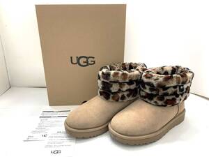 UGG アグ ムートンブーツ Fluff Mini Quilted Leopard [ 1105358 ] レディース 23cm 〇美 品