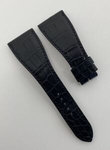 Authentic Roger Dubuis 25mm x 16mm Black Alligator Watch Strap Band $590 OEM 海外 即決