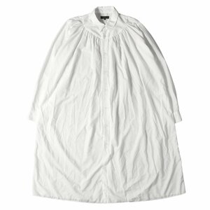 COMME des GARCONS コムデギャルソン シャツ サイズ：XS プリーツ ギャザー ポリ ロングシャツ PJ-B001 22AW HOMME PLUS ホワイト