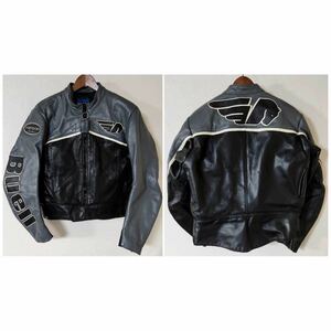 VANSON　Buell　レザージャケット　Mサイズ　グレーブラック　レザー　オートバイ　中古品