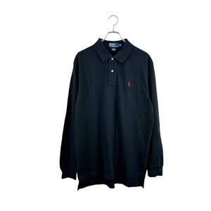 Polo by Ralph Lauren◆長袖ポロシャツ ポロバイラルフローレン 無地 ブラック系 メンズ サイズ XL 6