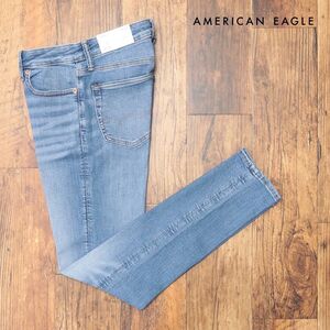 1円/AMERICAN EAGLE/30インチ/美脚デニムパンツ 0119-6303 抜群の伸縮性 ウォッシュ加工 スリム カジュアル 新品/青/ブルー/ih302/