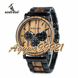 お得! BOBO BIRD Wooden Watch Men erkek kol saati Luxury Stylish Wood Timepieces Chronograph Mili