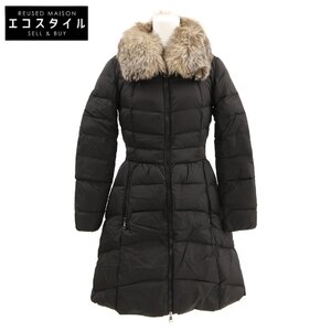 美品/国内正規 MONCLER モンクレール HIRONDELLE イロンデール ファー付ダウン コート 00 ブラック レディース