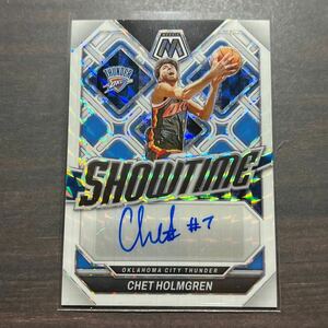 Chet Holmgren White Prizm Auto /15 Showtime Signatures Parallel 2023-24 Panini Mosaic Basketball NBA Autograph 直筆サイン