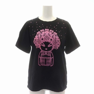 ヴィヴィアンタム VIVIENNE TAM OPERA GIRL プリント 半袖 Tシャツ カットソー クルーネック M 黒 ブラック /AT ■OS レディース