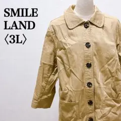 大きいサイズ 3L SMILE LAND ジャケット アウター 茶 ブラウン