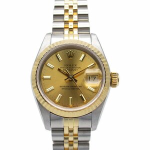 ロレックス デイトジャスト 95番 ブランドオフ ROLEX K18（イエローゴールド） 腕時計 K18/SS 中古 レディース