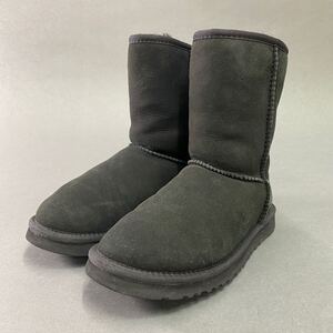 a23♪ UGG australia アグ オーストラリア クラシックショート ムートンブーツ ショートブーツ ブラック系 23cm レディース 女性用 5825