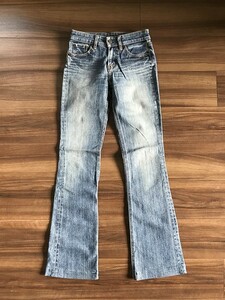 古着 Rugged jean by WOW ラゲッドジーン ワオ デニム 26 ローライズ ブーツカット/パンツ/ボトムス/ズボン/フレアデニム/ベルボトム