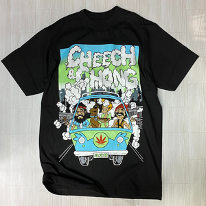 LA発 【M】 Cheech & Chong チーチアンドチョン 半袖 ヘビーウェイト Tシャツ 黒 DRIVE 420 HighTimes アメリカンコメディ ヒッピー 