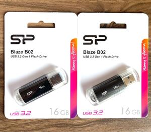 USBメモリ 16GB シリコンパワーUSB3.1ヘアライン仕上げ【2個セット】