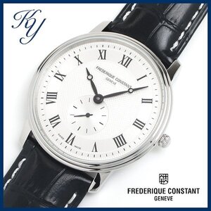 1円～ 3ヶ月保証付き 磨き済み 美品 本物 FREDERIQUE CONSTANT フレデリックコンスタント クラシック スモセコ 革ベルト メンズ 時計