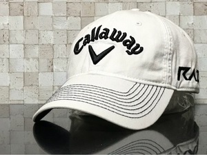 【未使用品】53F 訳あり★Callaway Golf キャロウェイ ゴルフ キャップ クールなホワイトのコットン素材にシリーズロゴ！《FREEサイズ》