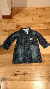 JUNK　STORE　90センチ 長袖　デニムワンピース　女の子　ベビー　キッズ　子供服　かわいい　オシャレ　お出かけ