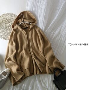 トミーヒルフィガー TOMMY HILFIGER☆アルパカ混 フレアスリーブ ジップニットパーカー Mサイズ☆A-O 0379