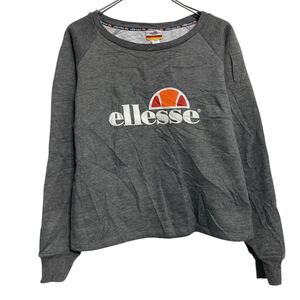 ellesse ロゴスウェット トレーナー エレッセ S グレー プルオーバー 裏起毛 古着卸 アメリカ仕入 a612-5182