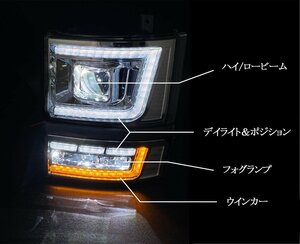 Eマーク認証　車検に【純正LED車用】いすゞ ギガ用 プロジェクターLEDヘッドライト＆ウインカー　CXZ77/CYJ77/CYJ78/CYL77/CYL78/CYZ7