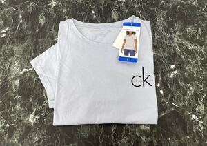 新品■CK カルバンクライン レディース 半袖シャツ L ブルー ロゴ Tシャツ