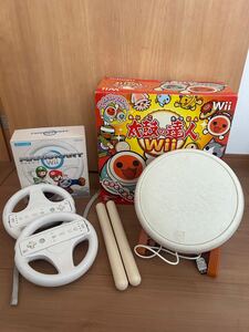 【ジャンク品】 動作未確認 Wii Nintendo 任天堂 太鼓の達人 太鼓とバチ 太鼓の達人wii マリオカート MARIOKART ハンドル リモコン 2個