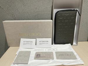 jimmy choo　長財布 ラウンドファスナー　グレー　ほぼ新品！送料無料！