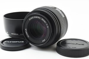 Olympus ZUIKO Digital 50mm f/2 ED Macro マクロ フォーサーズマウント [美品] LH-55 レンズフード 前後キャップ付き