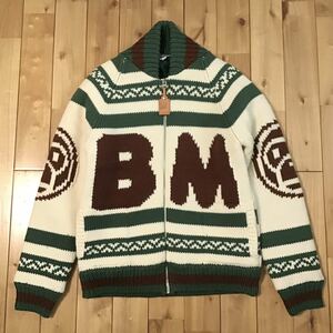 BABY MILO カウチン ニット ジャケット Mサイズ a bathing ape BAPE cowichan knit jacket エイプ ベイプ アベイシングエイプ マイロ i55