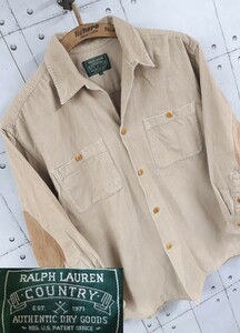 SALE！売り切り！90s RALPH LAUREN COUNTRY オープンカラー コーデュロイ シャツ ヴィンテージ ポロカントリー RRL ラルフローレン 