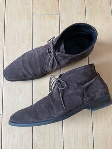 伊勢丹 ISETAN MEN’S イタリア製スエード チャッカブーツ ブラウン EU43 27-28cm相当 本革