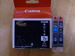 未使用　Canon　BCI-7eBK 黒インク 2個　　BCI-7eC　シアン　１個