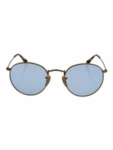 Ray-Ban◆ROUND METAL OPTICS/サングラス/ゴールド/ブルー/メンズ/RB3447V//