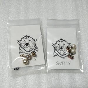 新品 2個セット SMELLY ピアス アーバンリサーチ スメリー アクセサリー 新品 URBAN RESEARCH リバーシブル トパーズ ビジュー ピンク