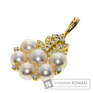 MIKIMOTO ミキモト パール 真珠 ダイヤモンド ペンダントトップ K18イエローゴールド レディース 中古