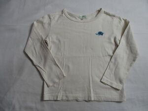 BC105【3can4on】サンカンシオン　ロゴ刺繍　長袖　Ｔシャツ　男児　淡茶　110