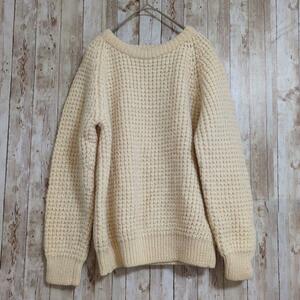 【OLDDERBY KNITWEAR】レディース☆ニット☆セーター☆S☆オールダービーニットウェア☆オフホワイト☆長袖☆クルーネック