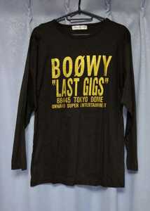 【限定品・未使用】氷室京介 BOOWY LAST GIGS Tシャツ 長袖Tシャツ 東京ドーム（サイズF・ゴールドロゴ・金色ロゴ・販促品・付録）