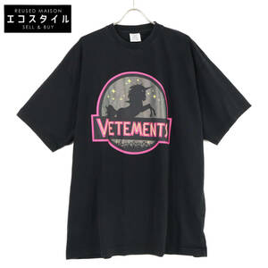 1円 Vetements ヴェトモン UA53TR570B 22AW ワイルドユニコーンプリントTシャツ トップス S ブラック メンズ