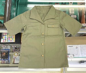 美品 中田商店 N-897 看護婦 半袖シャツ 緑色 L(大)