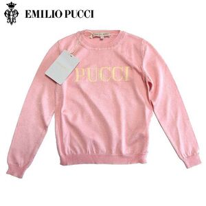 【3.3万新品！】EMILIO PUCCI Junior エミリオ プッチ キッズ ロゴ サマーニット ピンク 10歳サイズ 本物 売尽くし