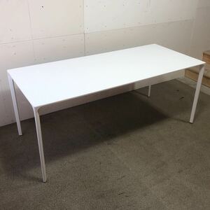 □ arper アルペール ヌール ミーティングテーブル ダイニングテーブル メラミン天板 W1800 ホワイト 白 テーブル 机 約35万 □24060505