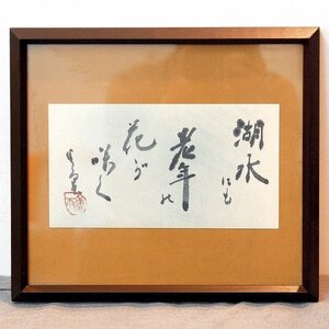 小泉香雨・書画・額入『湖水にも老年の花が咲く』・No.170501-38・梱包サイズ60