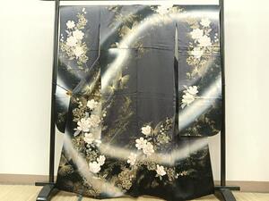 平和屋着物■豪華振袖　花蝶文　暈し染め　金銀彩　正絹　逸品　BAAN0965jr